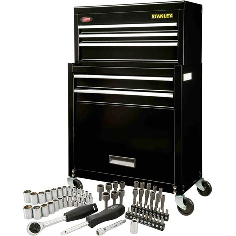 stanley mechanics tool set with 2-drawer metal tool box 101|19 in Metal Toolbox with 2 Drawers .